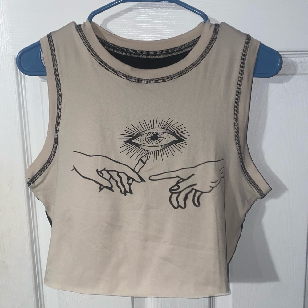 Graphic Cropped Tank Top